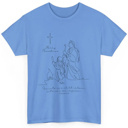 Merry Christmas Unto Us Child Is Born Christian Bible Verse Classic Unisex T-Shirt