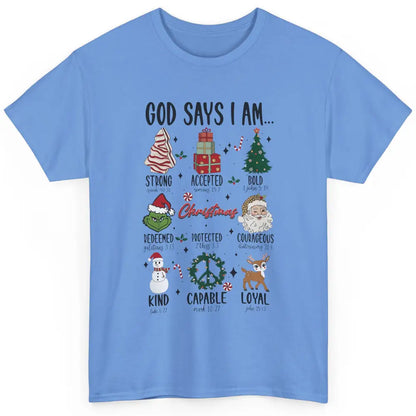 Retro Christmas God Says I Am Bible Verse Religious Boy Girl Classic Unisex T-Shirt