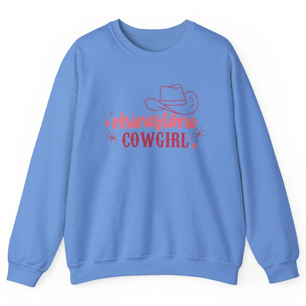 Retro Rhinestone Cowgirl Hippie Western Country Cowgirls Unisex Crewneck Sweatshirt