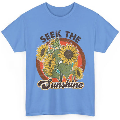 Retro Rainbow Sunflower Seek The Sunshine Peace Hippie Girl Classic Unisex T-Shirt
