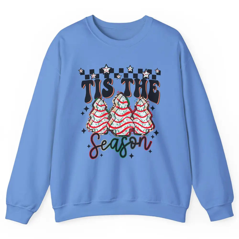 Funny Christmas Tree Cake Tis The Season Debbie Western Xmas Unisex Crewneck Sweatshirt
