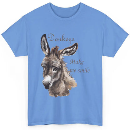 Watercolor Donkey Make Me Smile Farming Life Farm Animal Classic Unisex T-Shirt