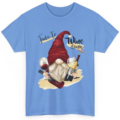 Christmas Gnome Wine It's Time to Wine Down Winter Holiday Classic Unisex T-Shirt