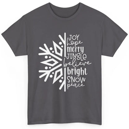 Snowflakes Christmas Joy Hope Merry Jungle Christmas Lovers Classic Unisex T-Shirt