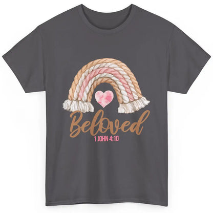 Beloved Christian Women Vintage Rainbow Bible Verse Heart Classic Unisex T-Shirt