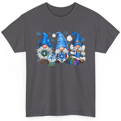 Retro Blue Snowman Gnomes Blue Christmas Winter Gnomies Xmas Classic Unisex T-Shirt