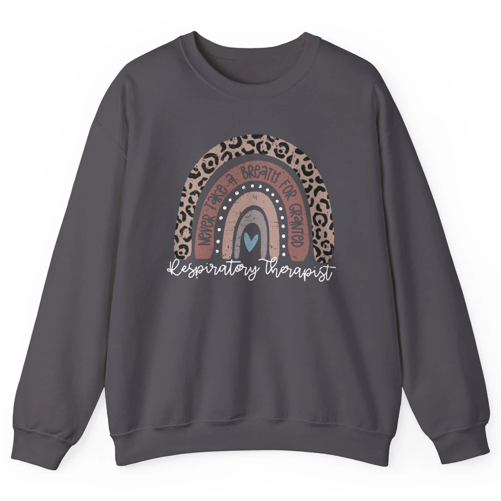 Retro Respiratory Therapy Rainbow Respiratory Therapist Gift Unisex Crewneck Sweatshirt