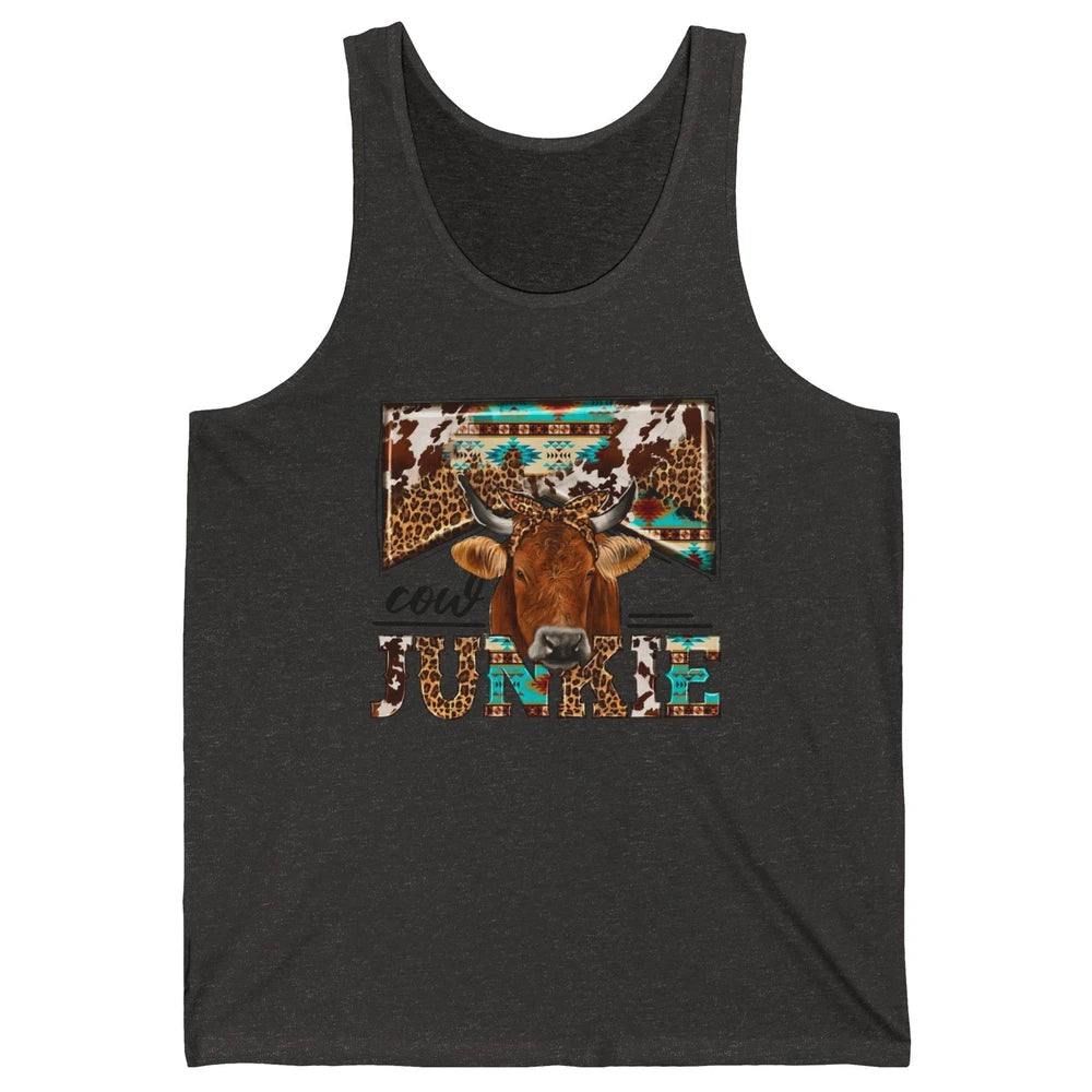 Retro Leopard Bandana Cow Junkie Western Country Farm Animal Unisex Jersey Tank