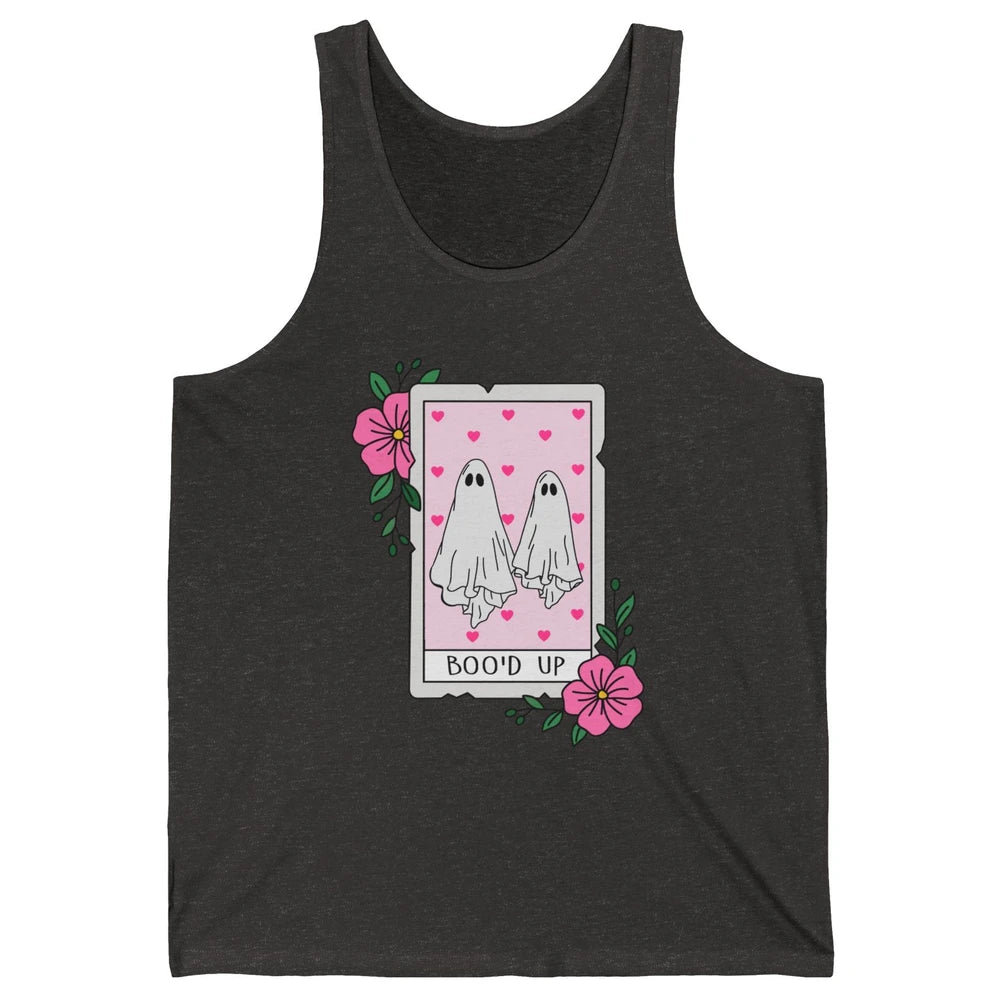 Floral Bood Up Tarot Card Valentines Day Spooky Ghost Couple Unisex Jersey Tank