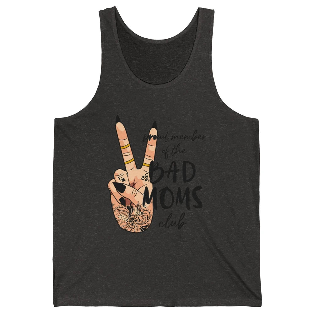 Funny Messy Bun Proud Member Of Bad Moms Club Tattoo Leopard Unisex Jersey Tank