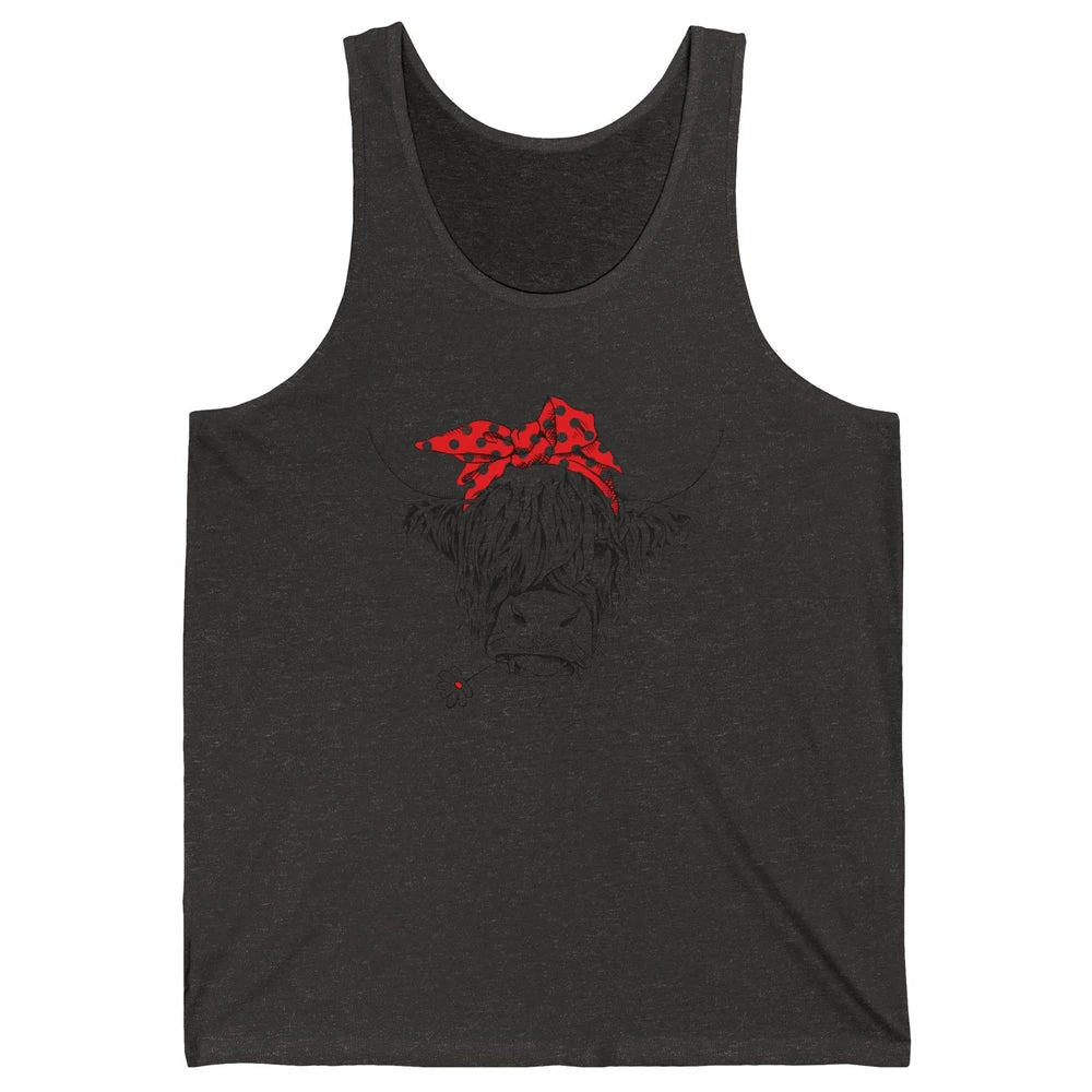 Funny Highland Cow Not Today Heifer Cow Lovers Farmer Gift Unisex Jersey Tank