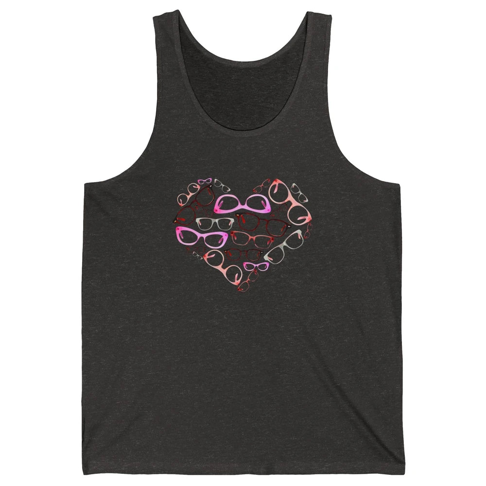 Optometrist Eyeglasses Heart Valentines Day Optician Life Unisex Jersey Tank