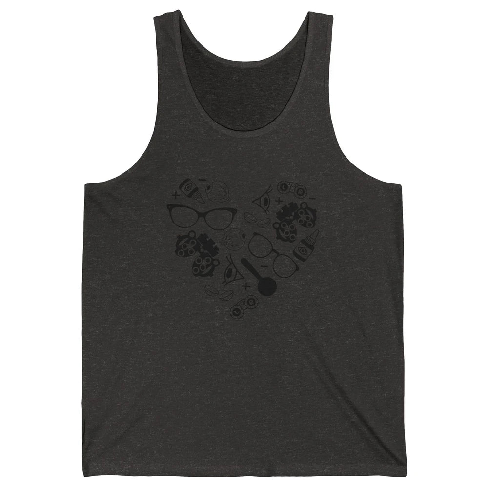 Optometry Ophthalmic Technician Symbols Heart Optician Life Unisex Jersey Tank