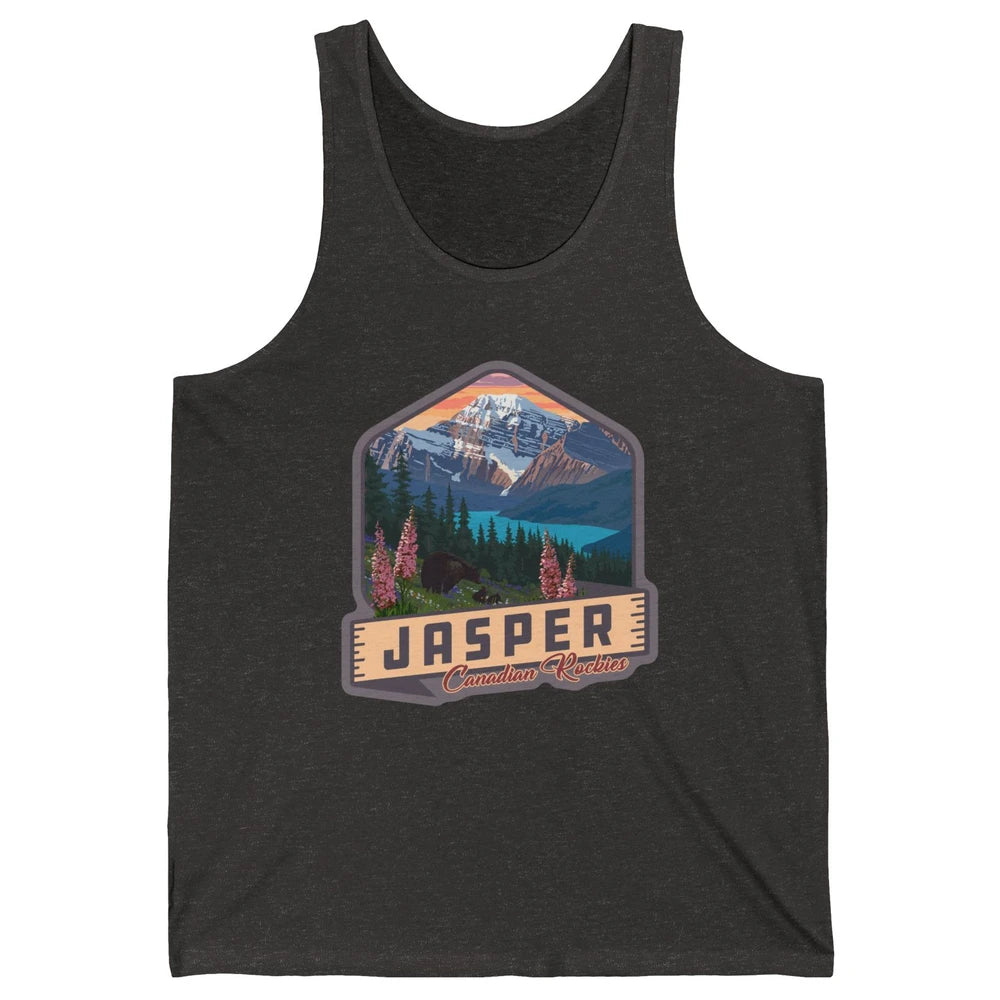 Jasper National Park Canadian Rockies US Parks Camping Unisex Jersey Tank