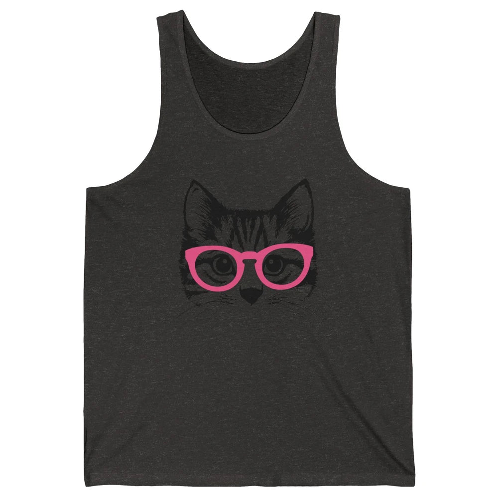 Kitten Cat Wearing Eyeglasses Optometrist Ophthalmologist Unisex Jersey Tank
