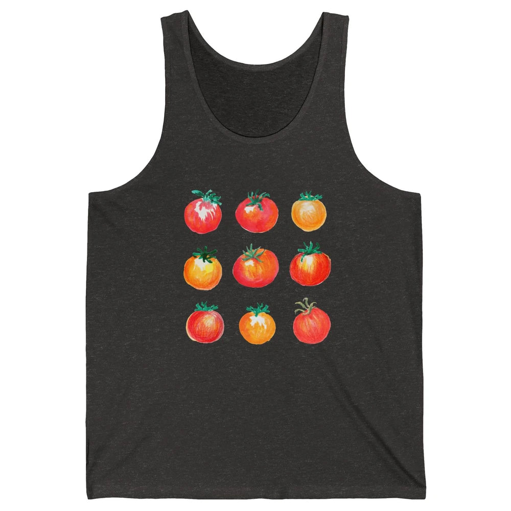 Funny Tomato Pun Hand Draw Tomatoes Watercolor Summer Foodie Unisex Jersey Tank