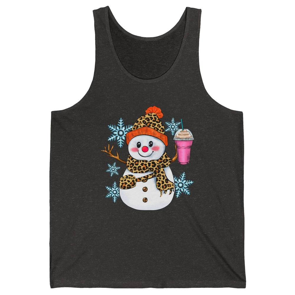 Retro Leopard Christmas Bougie Snowman Boojee Winter Holiday Unisex Jersey Tank