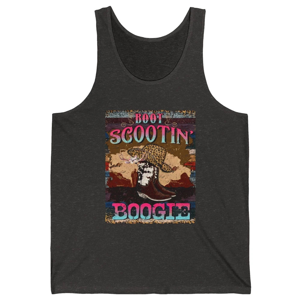 Leopard Cowboy Boots Hat Boot Scootin Boogie Western Country Unisex Jersey Tank