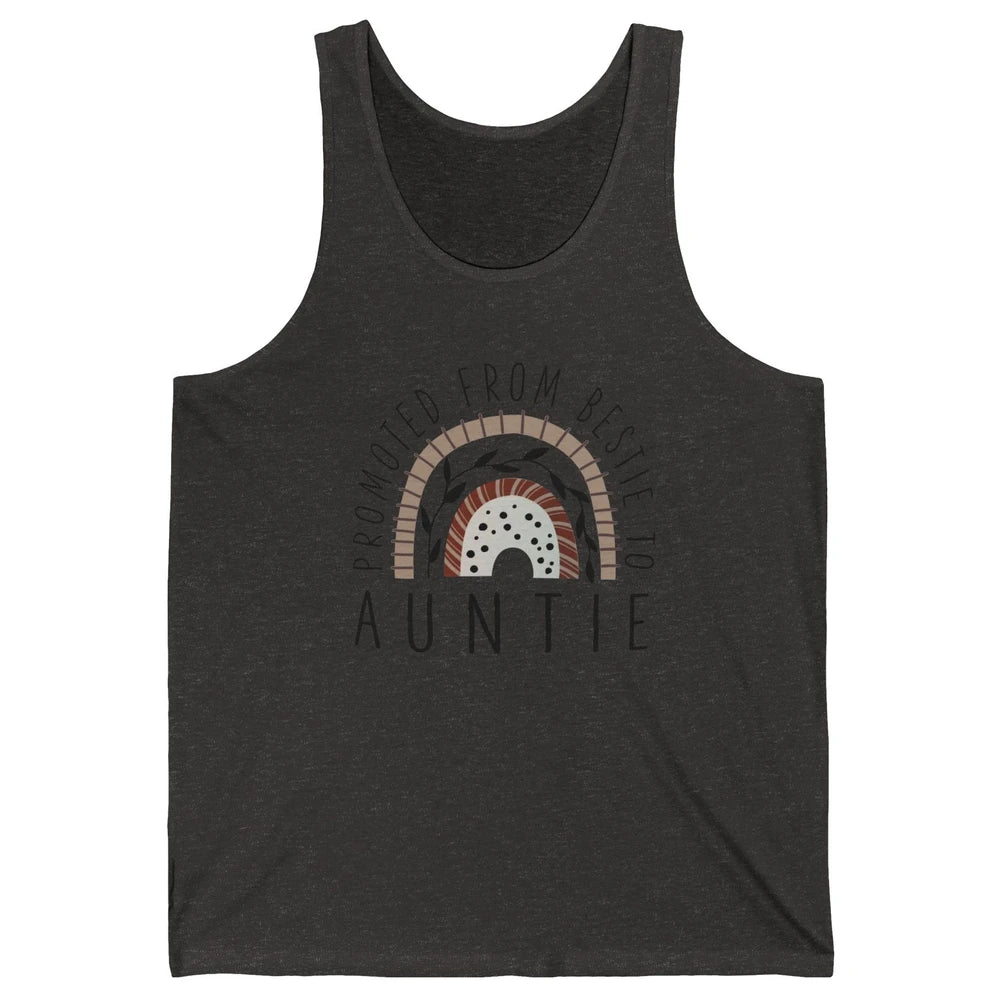 Rainbow Promoted From Bestie To Auntie Pregnancy Reveal Gift Unisex Jersey Tank