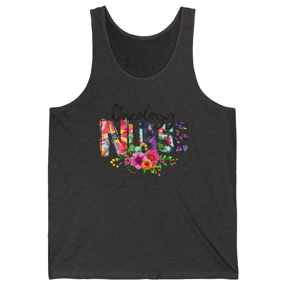 Oncology Nurse With Flowers Nurse Life Proud Oncology Nurse Unisex Jersey Tank