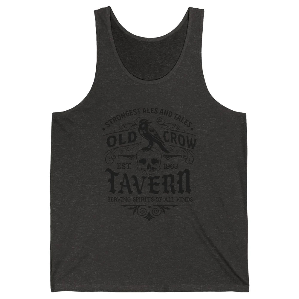 Retro Halloween Black Crow Old Crow Tavern Est 1693 Magic Unisex Jersey Tank
