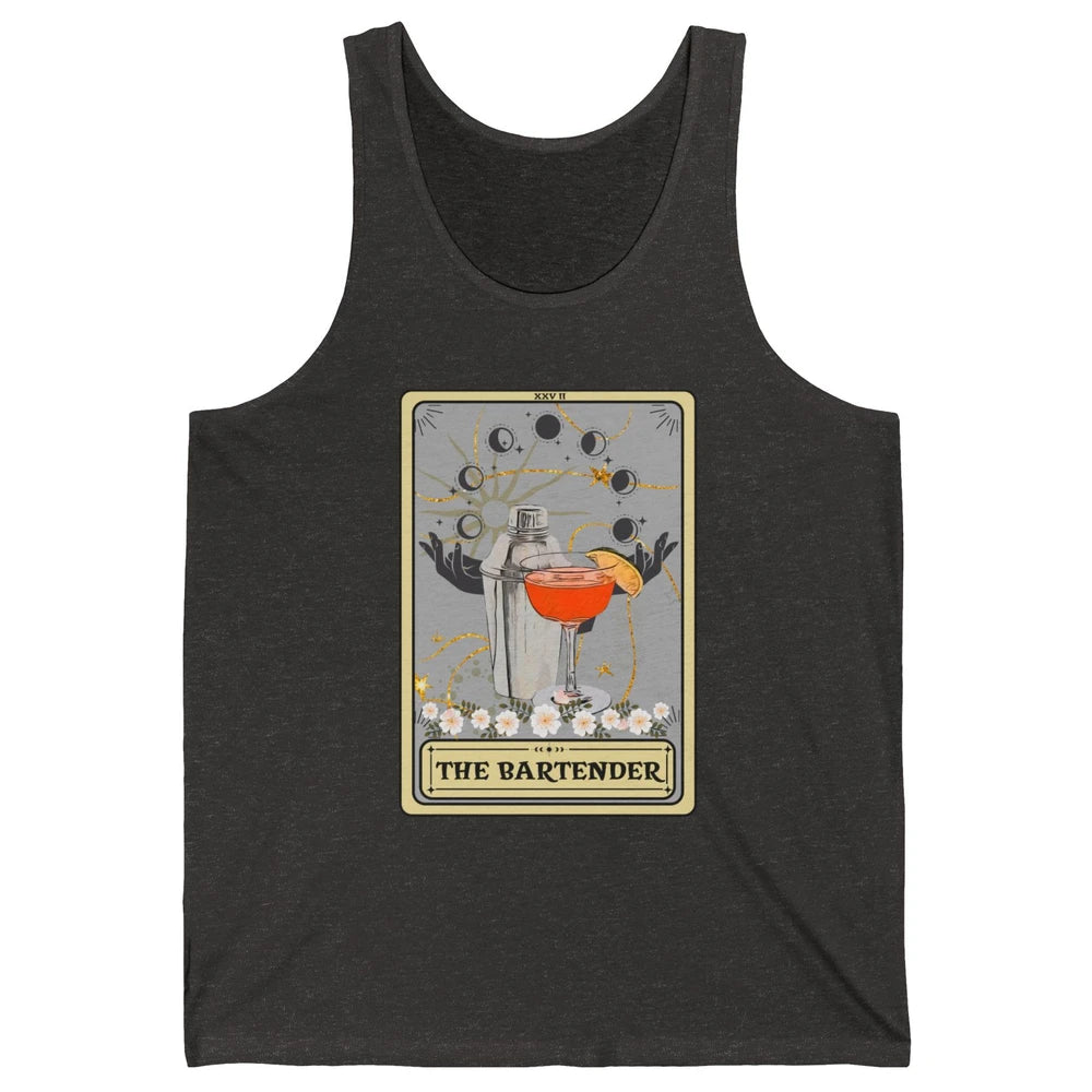 Retro The Bartender Tarot Card Barista Halloween Bartender Unisex Jersey Tank