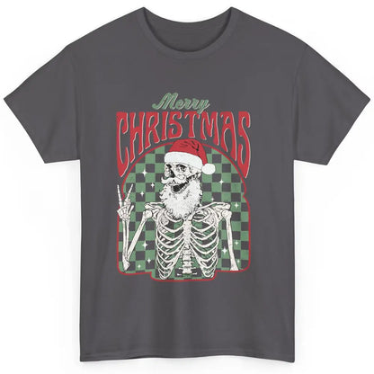Merry Christmas Skeleton Santa Claus Vintage Xmas Skull Vibe Classic Unisex T-Shirt