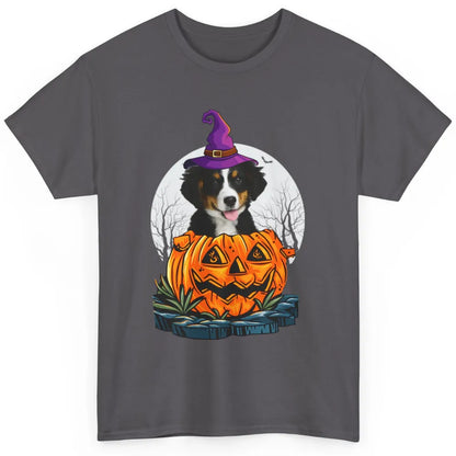 Bernese Mountain Dog Witch Pumpkin Halloween Spooky Season Classic Unisex T-Shirt