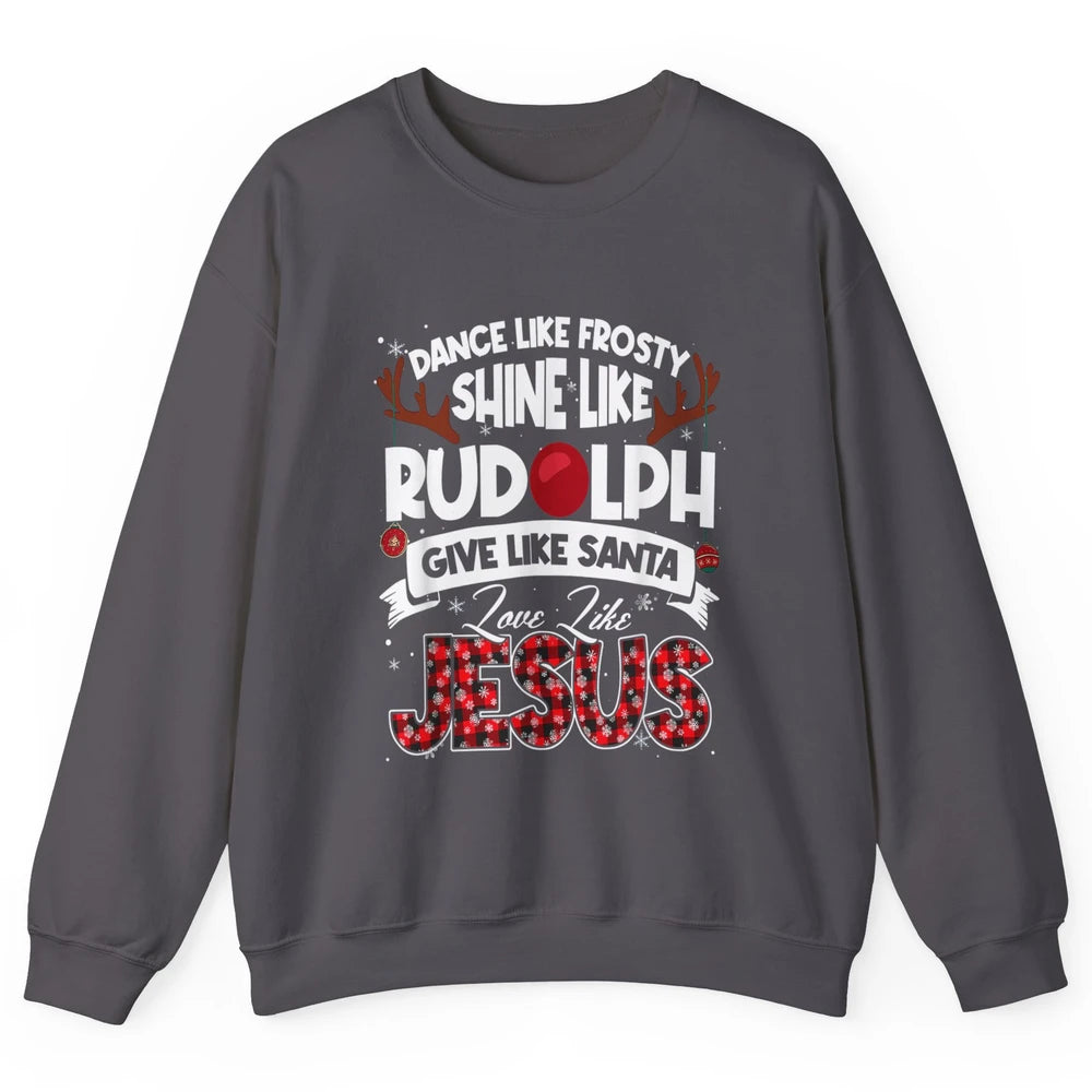 Merry Christmas Santa Frosty Rudolph Jesus Xmas God Reindeer Unisex Crewneck Sweatshirt
