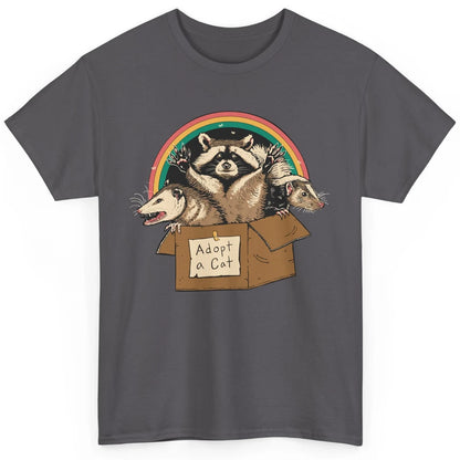 Adopt Forbidden Cats In Box Raccoon Skunks Possum Cat Lovers Classic Unisex T-Shirt