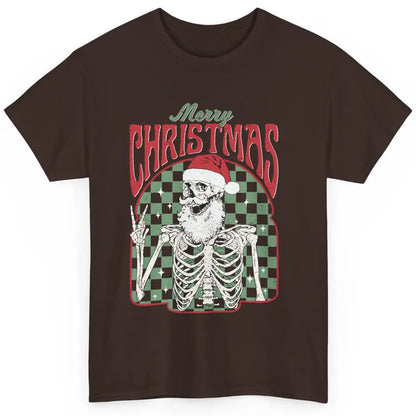 Merry Christmas Skeleton Santa Claus Vintage Xmas Skull Vibe Classic Unisex T-Shirt