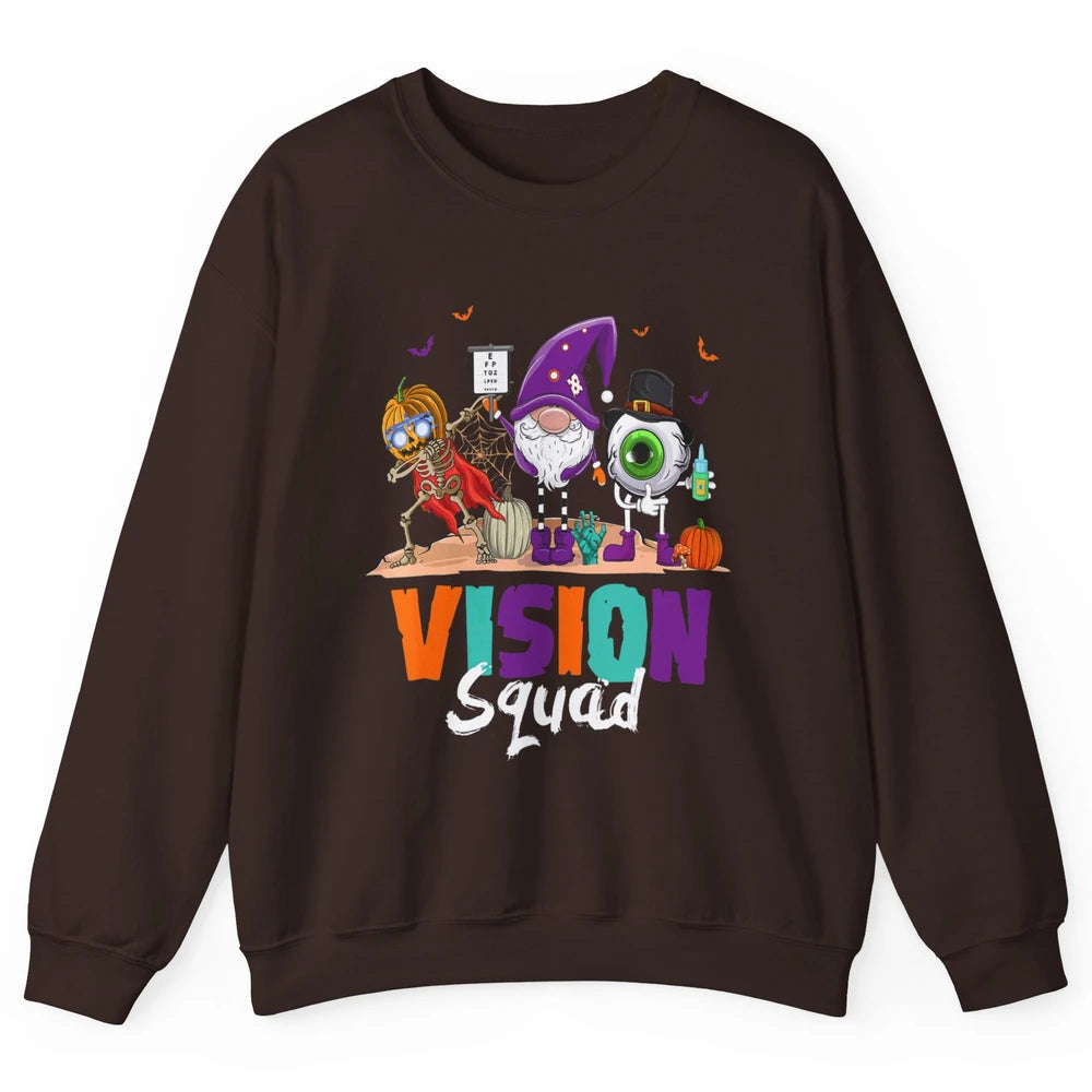 Vision Squad Optometry Optometrist Witch Halloween Spooky Unisex Crewneck Sweatshirt