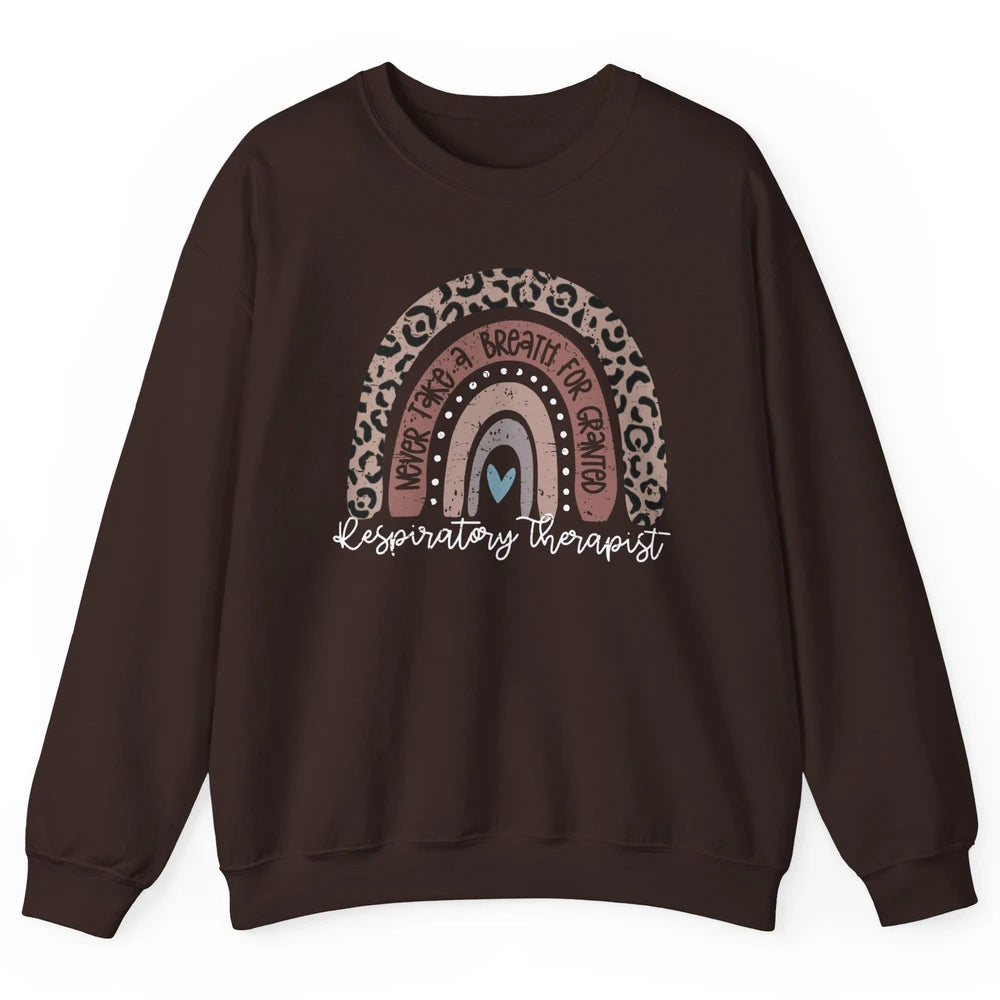 Retro Respiratory Therapy Rainbow Respiratory Therapist Gift Unisex Crewneck Sweatshirt