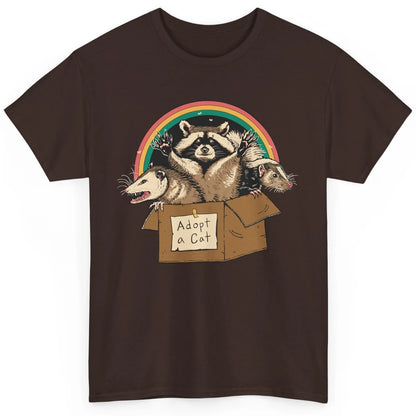 Adopt Forbidden Cats In Box Raccoon Skunks Possum Cat Lovers Classic Unisex T-Shirt