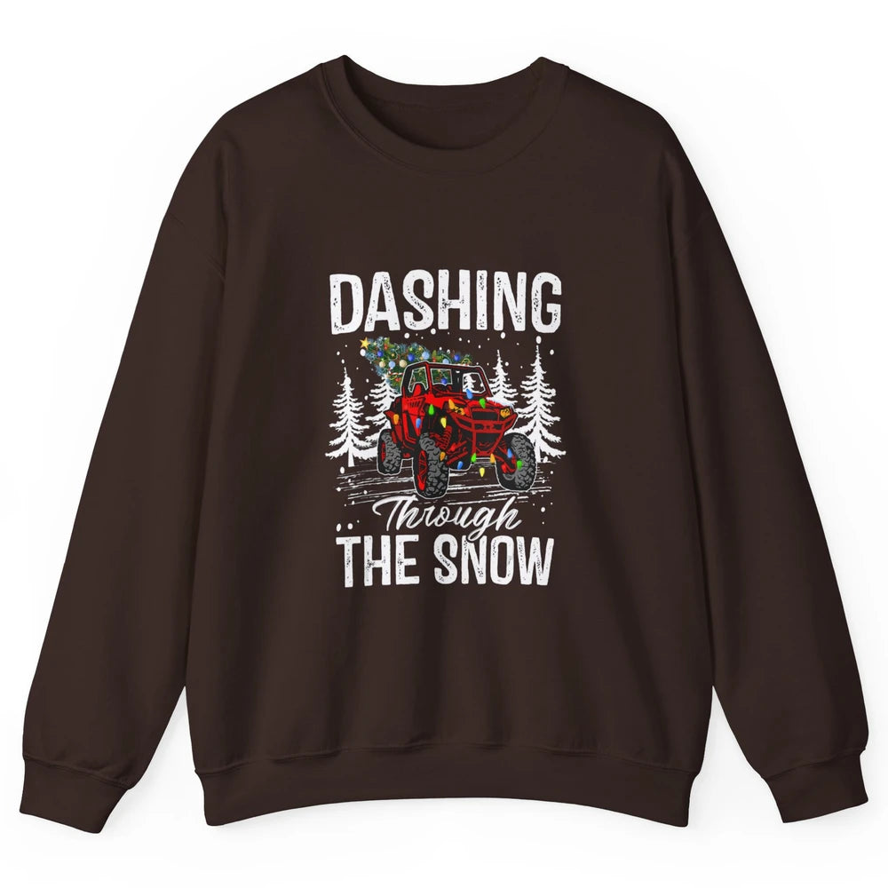 Side By Side Christmas UTV Riding Dirty SXS Rider Offroad Unisex Crewneck Sweatshirt