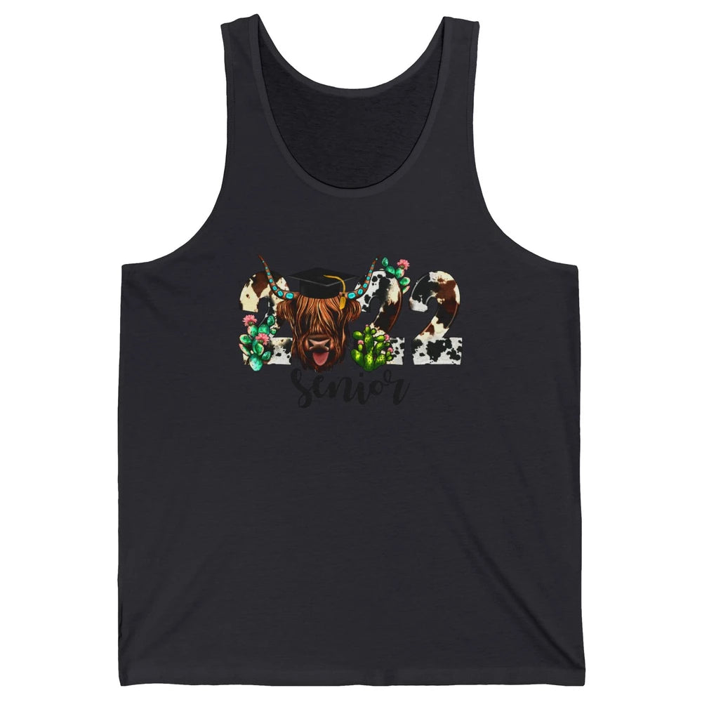 Senior 2022 Highland Cow Western Heifer Graduation 2022 Gift Unisex Jersey Tank