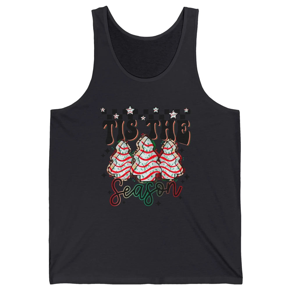 Funny Christmas Tree Cake Tis The Season Debbie Western Xmas Unisex Jersey Tank