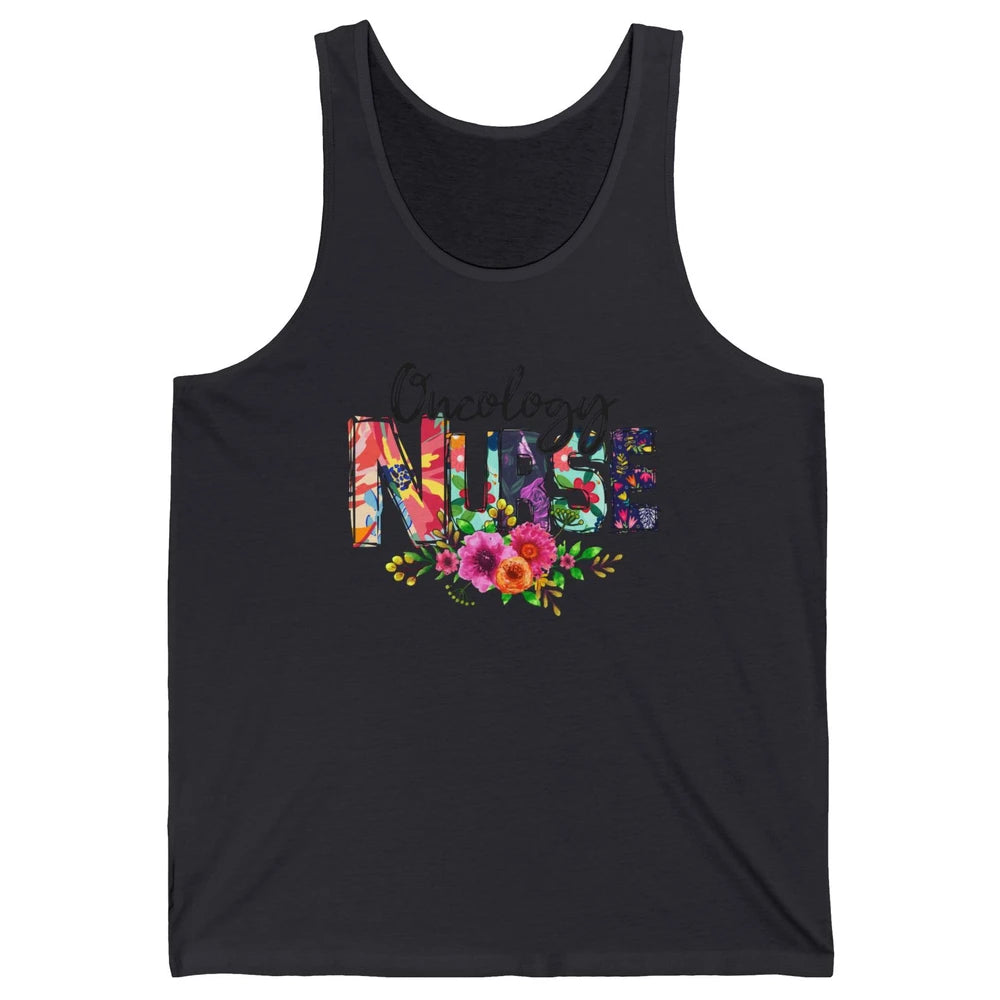 Oncology Nurse With Flowers Nurse Life Proud Oncology Nurse Unisex Jersey Tank