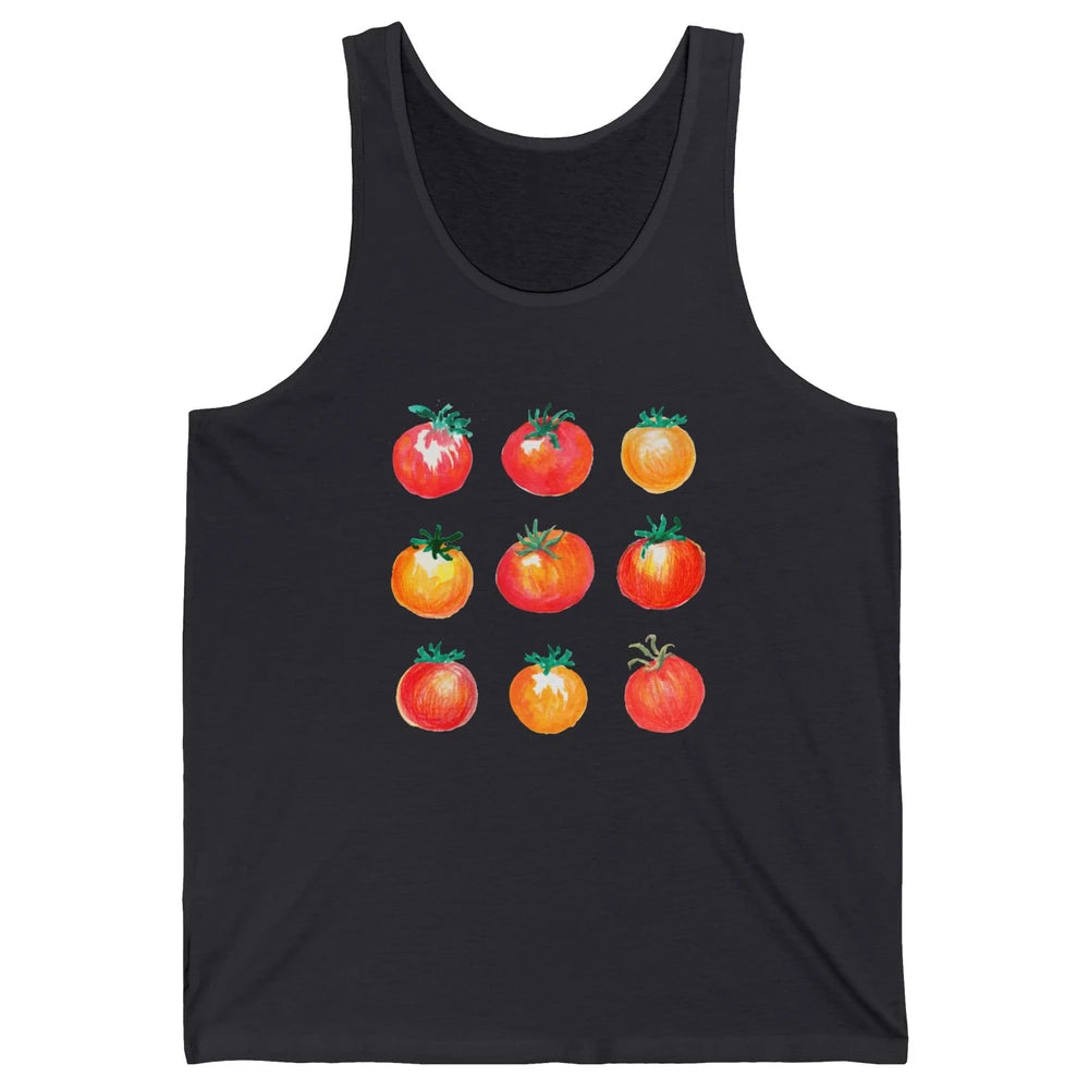 Funny Tomato Pun Hand Draw Tomatoes Watercolor Summer Foodie Unisex Jersey Tank