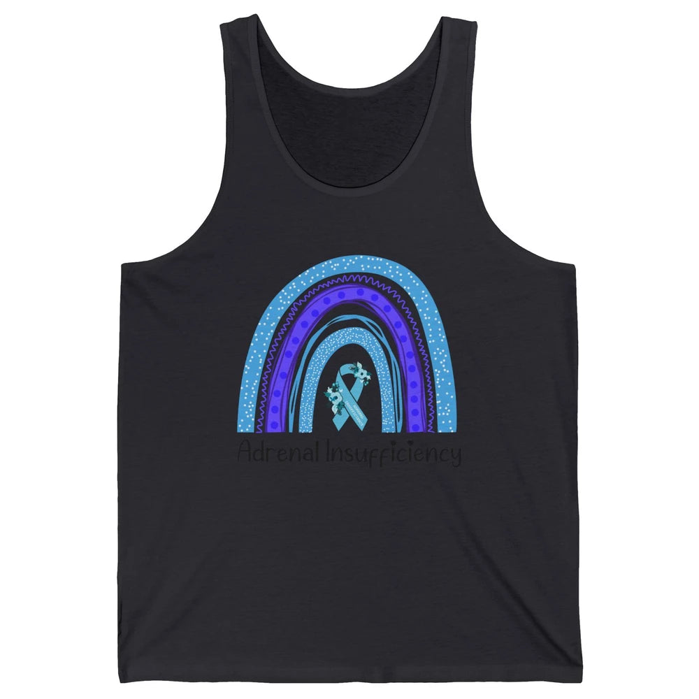 Adrenal Insufficiency Awareness Floral Light Blue Ribbon Unisex Jersey Tank