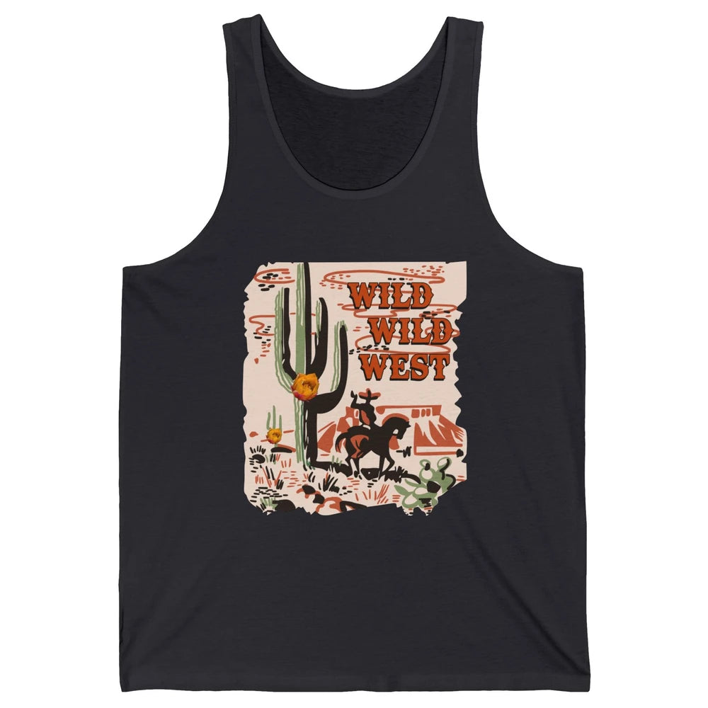 Retro Cowboy Wild Wild West Desert Cactus Western Cowgirl Unisex Jersey Tank