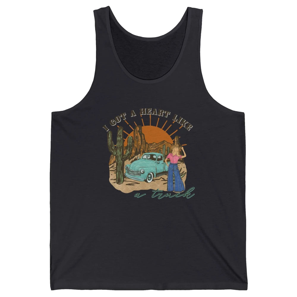 I Got A Heart Like A Truck Western Boho Sunset Girl Desert Unisex Jersey Tank