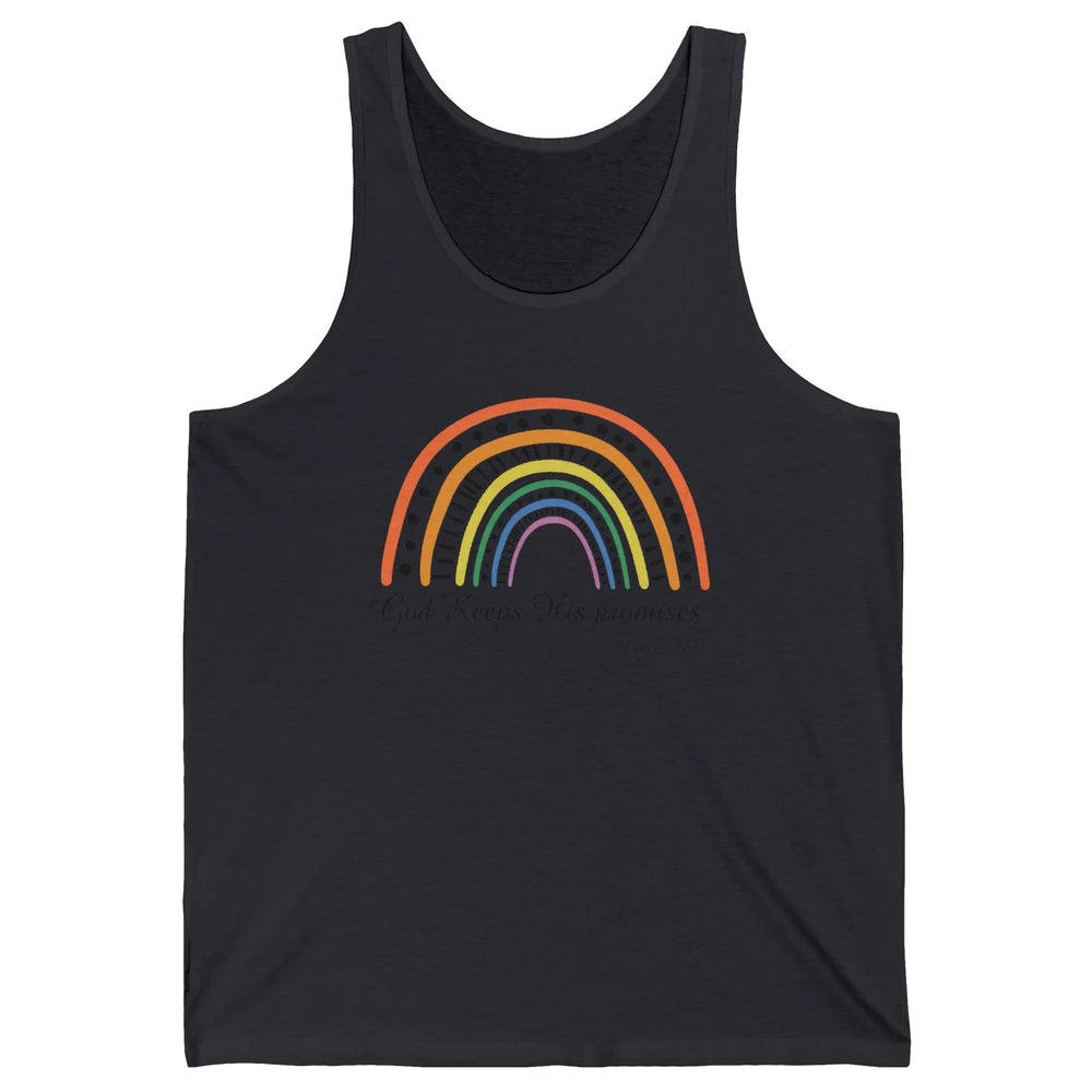 Retro Rainbow God Keeps His Promises Christian Religious Unisex Jersey Tank