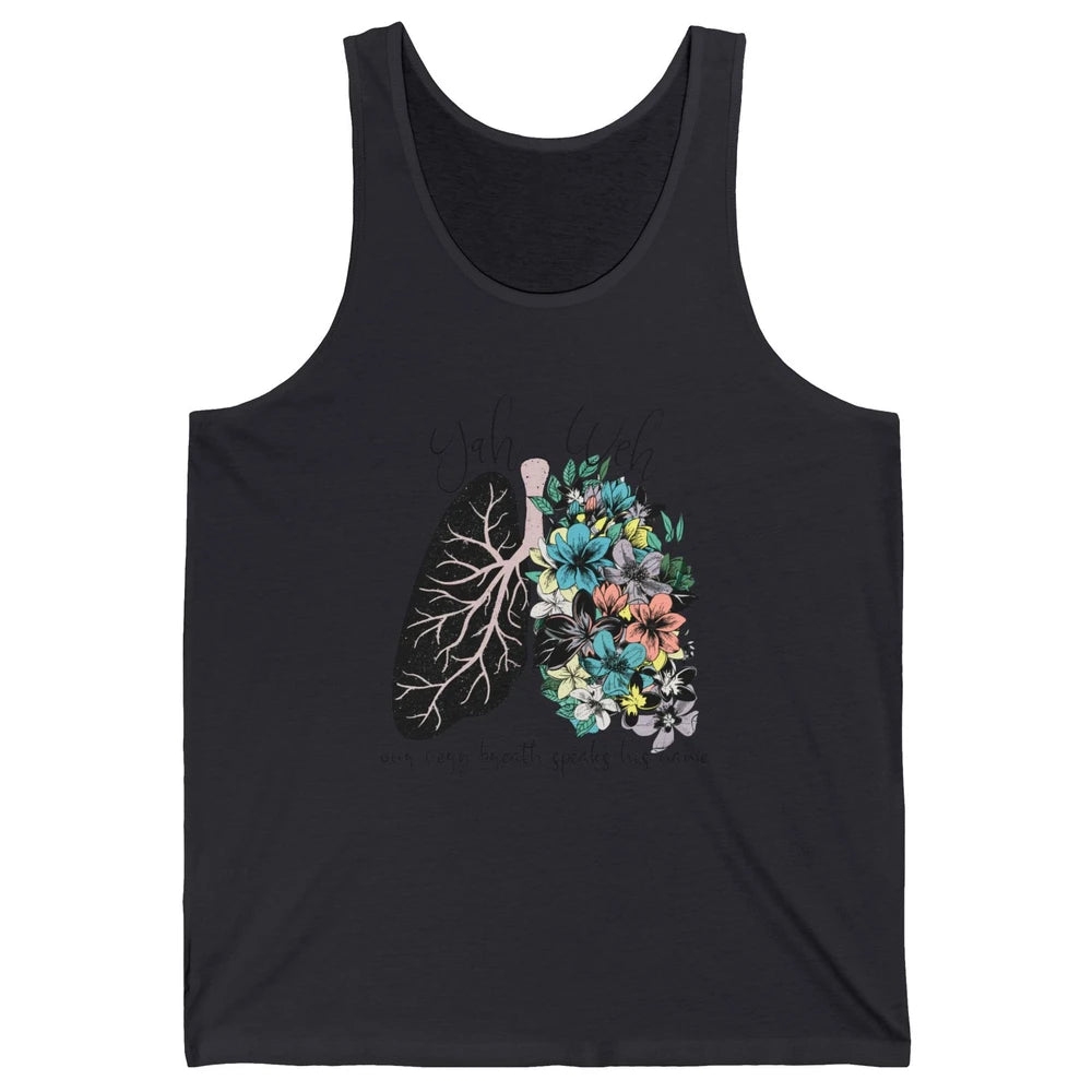 Floral Lung Our Very Breath Speaks His Name YHWH Christian Unisex Jersey Tank