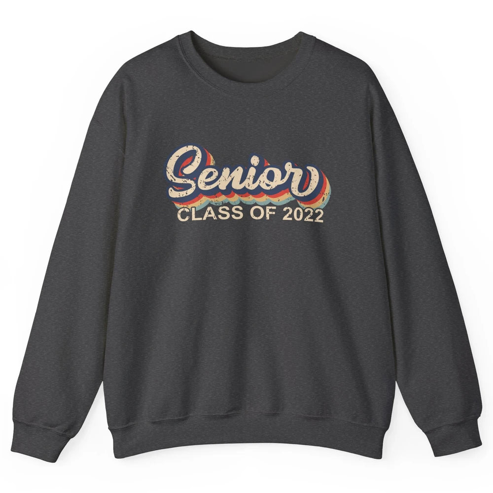 Vintage Retro Senior 2022 Graduation Class Of 2021 Men Women Unisex Crewneck Sweatshirt