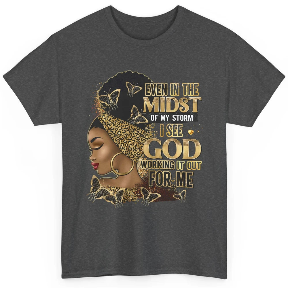 Black Girl In The Midst Of Storm Afro Woman Christian Belief Classic Unisex T-Shirt