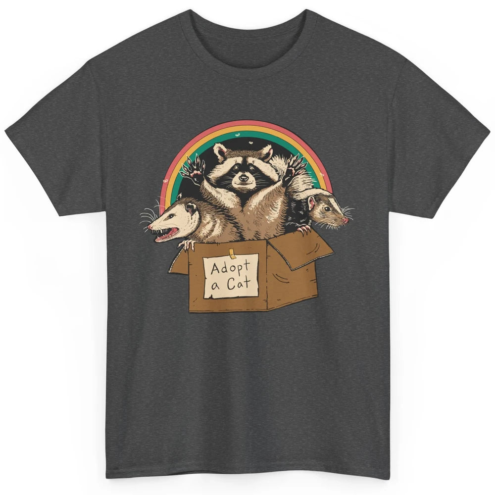 Adopt Forbidden Cats In Box Raccoon Skunks Possum Cat Lovers Classic Unisex T-Shirt