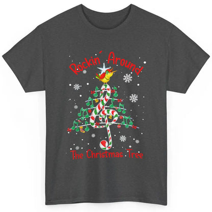Rockin' Around The Christmas Tree Xmas Music Note Snow Retro Classic Unisex T-Shirt