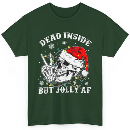 Skeleton Christmas Dead Inside But Jolly AF Merry Christmas Classic Unisex T-Shirt