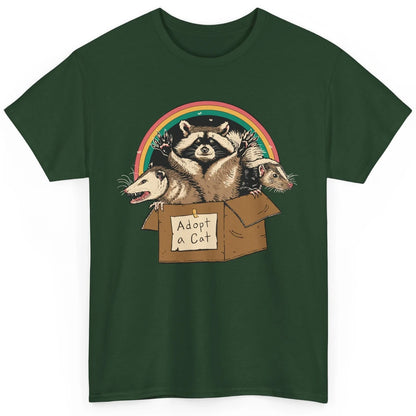 Adopt Forbidden Cats In Box Raccoon Skunks Possum Cat Lovers Classic Unisex T-Shirt